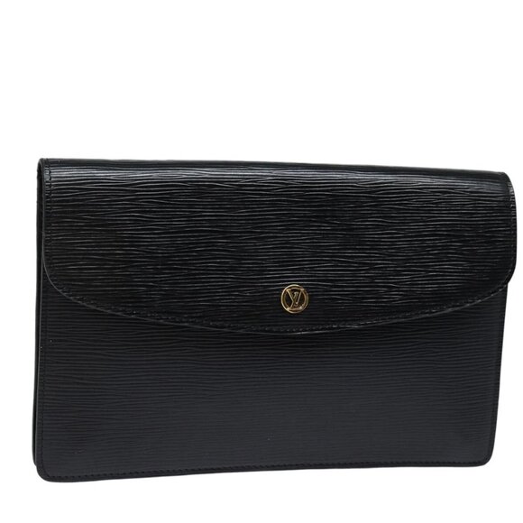 LOUIS VUITTON Epi Montaigne 27 Clutch Bag Black - Picture 1 of 15